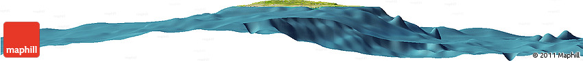 Satellite Horizon Map of Barbados, single color outside