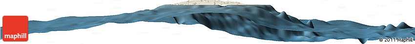 Shaded Relief Horizon Map of Barbados, darken