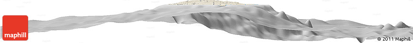 Shaded Relief Horizon Map of Barbados, desaturated
