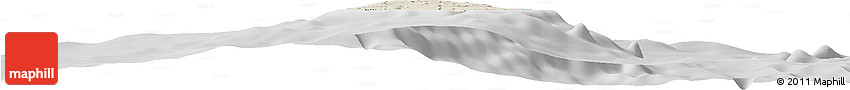 Shaded Relief Horizon Map of Barbados, lighten, desaturated