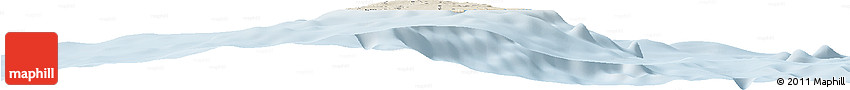 Shaded Relief Horizon Map of Barbados, lighten