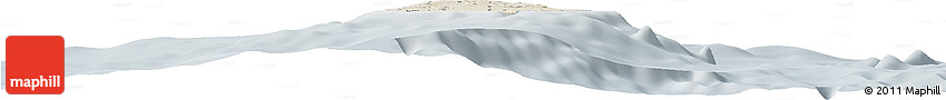 Shaded Relief Horizon Map of Barbados, lighten, semi-desaturated
