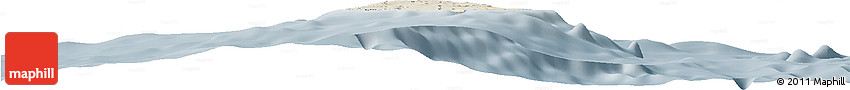 Shaded Relief Horizon Map of Barbados, semi-desaturated