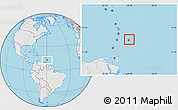 Gray Location Map of Barbados, lighten, desaturated, land only