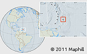 Savanna Style Location Map of Barbados, lighten, hill shading