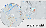 Savanna Style Location Map of Barbados, lighten, semi-desaturated, hill shading