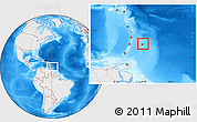 Shaded Relief Location Map of Barbados, lighten, desaturated, land only