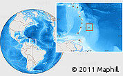 Shaded Relief Location Map of Barbados, lighten, semi-desaturated, land only