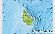 Physical Map of Barbados, desaturated, land only