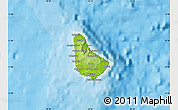Physical Map of Barbados, political shades outside
