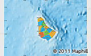 Political Map of Barbados, single color outside, shaded relief sea