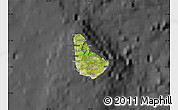 Satellite Map of Barbados, darken, desaturated