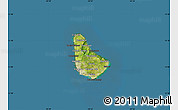 Satellite Map of Barbados, darken, land only
