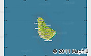 Satellite Map of Barbados, lighten, desaturated, land only