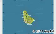 Satellite Map of Barbados, lighten, semi-desaturated, land only
