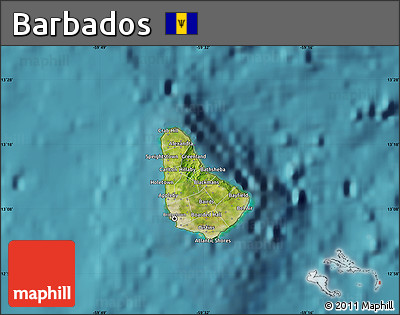 Satellite Map of Barbados, physical outside, satellite sea