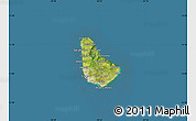 Satellite Map of Barbados, semi-desaturated, land only