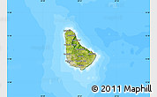 Satellite Map of Barbados, single color outside, bathymetry sea