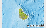 Satellite Map of Barbados, single color outside, shaded relief sea