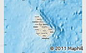 Shaded Relief Map of Barbados, darken, semi-desaturated, land only