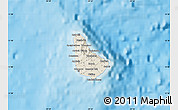 Shaded Relief Map of Barbados, semi-desaturated, land only