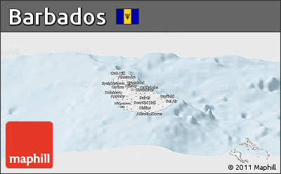 Classic Style Panoramic Map of Barbados