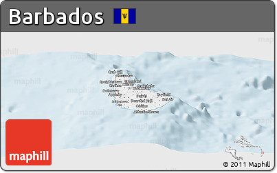 Classic Style Panoramic Map of Barbados