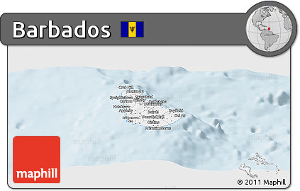 Gray Panoramic Map of Barbados