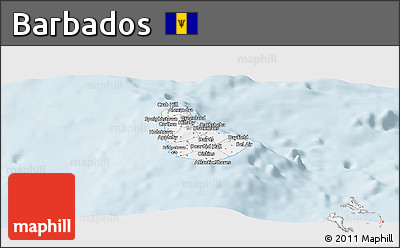 Gray Panoramic Map of Barbados