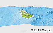 Physical Panoramic Map of Barbados, political outside