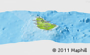 Physical Panoramic Map of Barbados, political shades outside