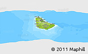 Physical Panoramic Map of Barbados, single color outside, bathymetry sea