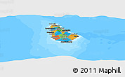 Political Panoramic Map of Barbados, darken, land only