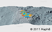 Political Panoramic Map of Barbados, darken, semi-desaturated