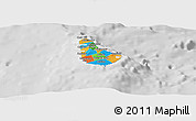 Political Panoramic Map of Barbados, lighten, desaturated
