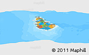 Political Panoramic Map of Barbados, lighten, land only