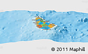 Political Panoramic Map of Barbados, shaded relief outside