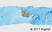 Political Panoramic Map of Barbados, single color outside, shaded relief sea