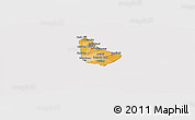 Political Shades Panoramic Map of Barbados, cropped outside