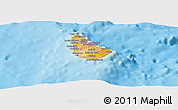 Political Shades Panoramic Map of Barbados, physical outside