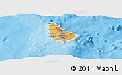 Political Shades Panoramic Map of Barbados, single color outside