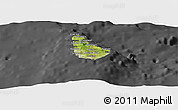 Satellite Panoramic Map of Barbados, darken, desaturated