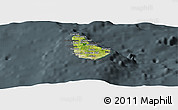 Satellite Panoramic Map of Barbados, darken, semi-desaturated
