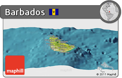 Satellite Panoramic Map of Barbados