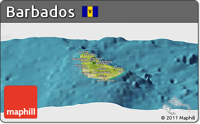 Satellite Panoramic Map of Barbados
