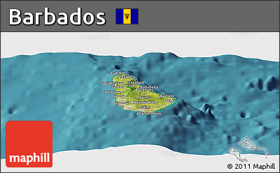 Satellite Panoramic Map of Barbados