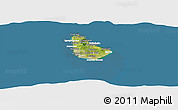 Satellite Panoramic Map of Barbados, lighten, semi-desaturated, land only