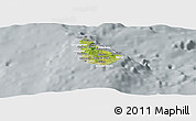 Satellite Panoramic Map of Barbados, lighten, semi-desaturated