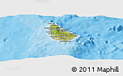 Satellite Panoramic Map of Barbados, political shades outside