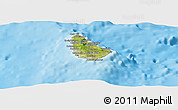 Satellite Panoramic Map of Barbados, shaded relief outside